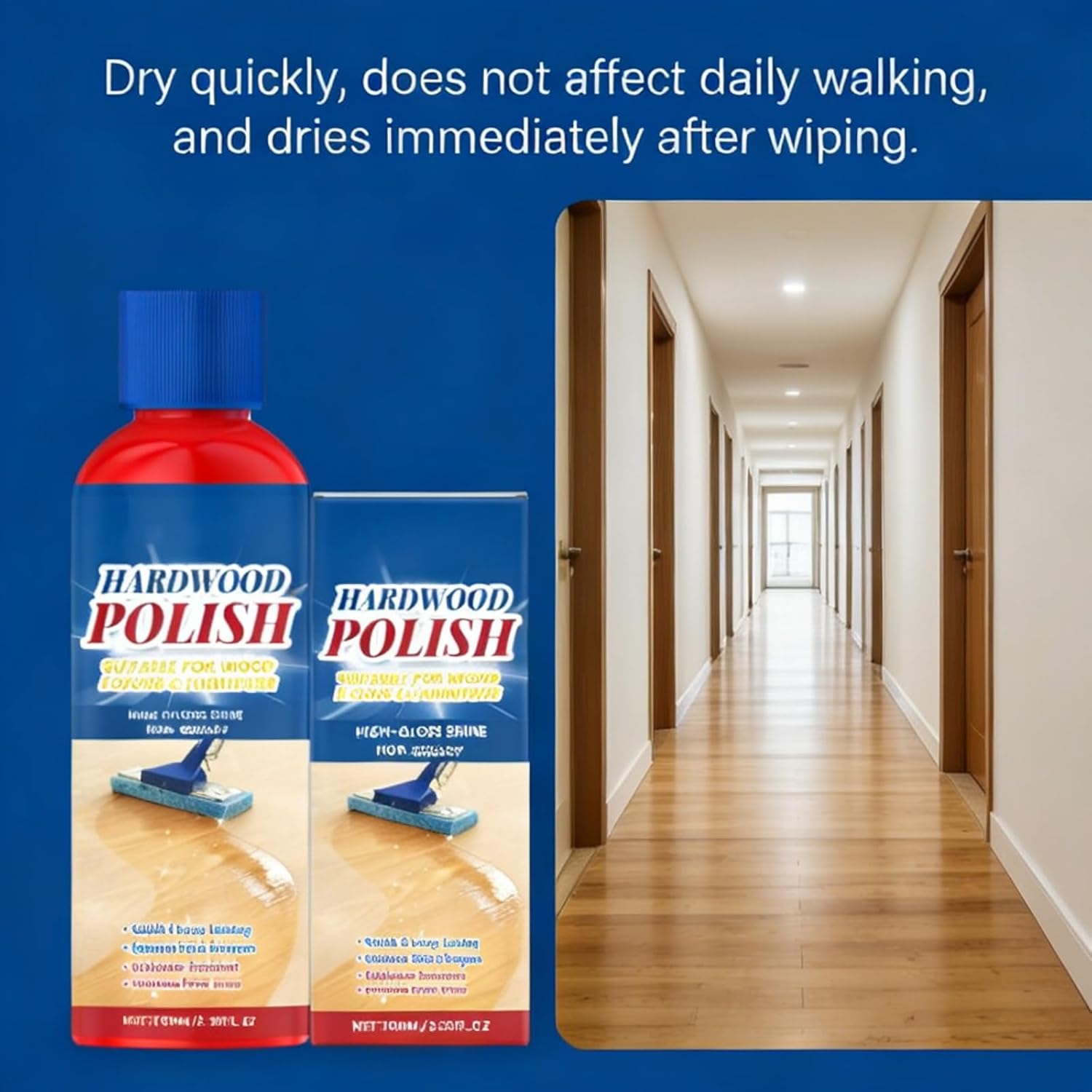 High-Gloss Shine Wood Floor Polish, Hardwood Floor Restorer, Restore & Protect Your Wood Floors, Instant High-Gloss Shine for Home Surfaces, Wood Polish for Floors & Furniture (3 Pcs)
