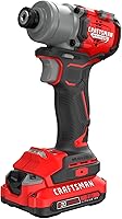 CRAFTSMAN V20 Brushless 1/4" Impact Driver Kit with 2 Batteries & Charger - 1800 in-lbs Torque, 3200 RPM (CMCF830D2)