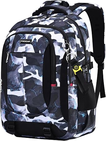 Large Capacity Camouflage Backpack for Middle High School Boys Multi-Compartment Casual Daypack