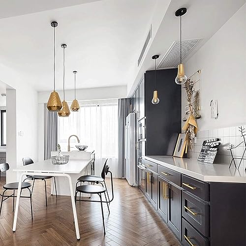 Miniatura 6 de Haliwu Paquete de 30 tiradores dorados para gabinete, tiradores dorados cepillados, tiradores dorados de acero inoxidable, accesorios de cocina