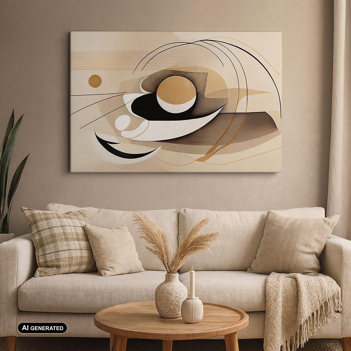 Cuadro Decorativo 100x70cm Moderno Horizontal Abstracto Pastel - 5802