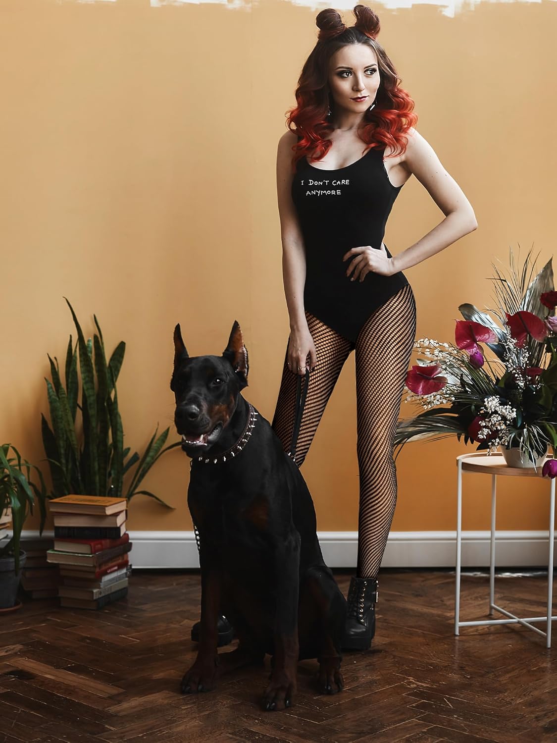 6 Pairs Lace Patterned Fishnet Tights for Women Black Fishnets Leggings Lace Tights Waist Floral Pantyhose - Image 4