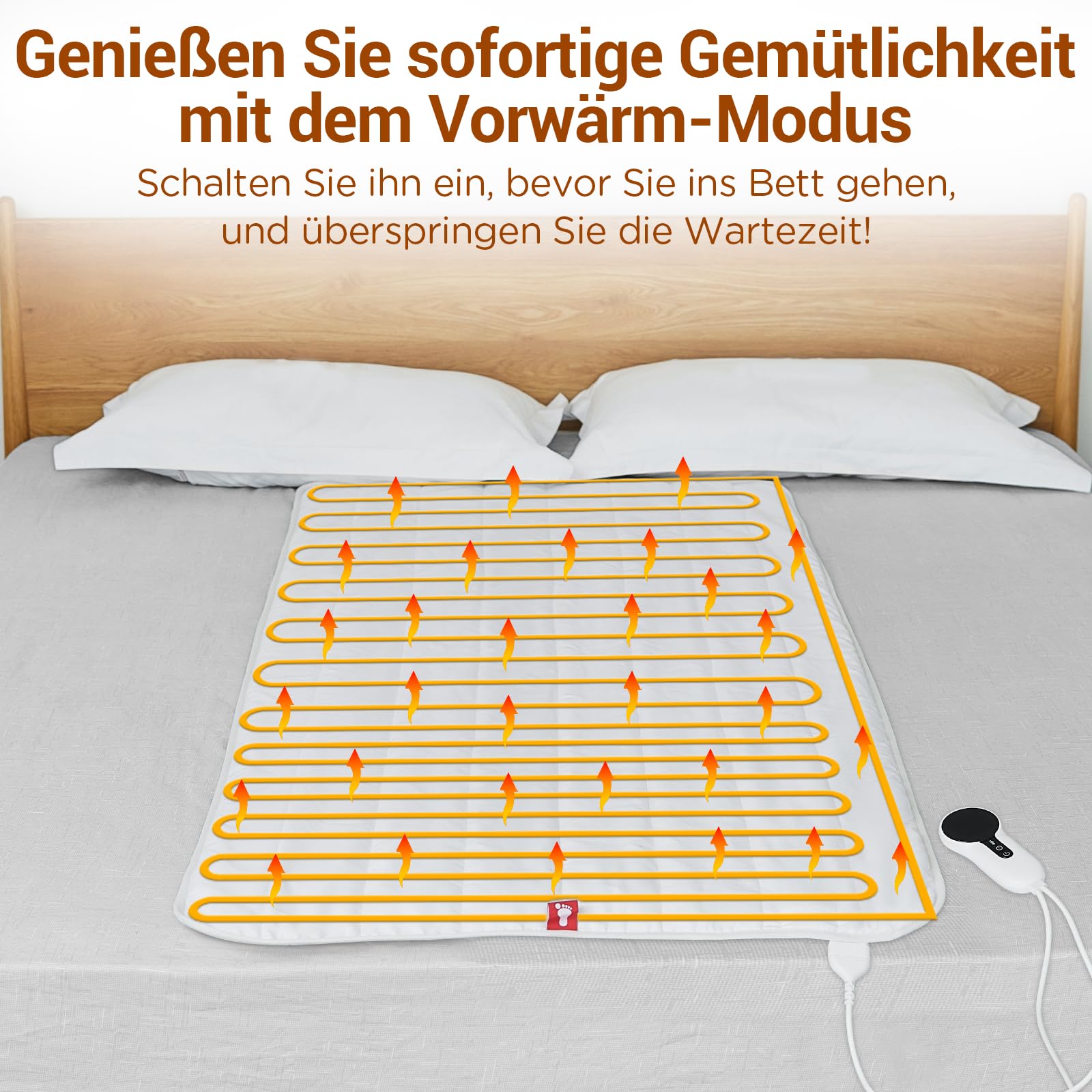 Comfytemp Wärmeunterbett 165x80cm mit 0,5-12h Abschaltautomatik,12 Wärmestufen Zwei Temperaturzonen 3 Heizmodi Wärmeauflage Matratzenauflage Matratzen Geschenke für Mütter, Frauen, Mama, Papa
