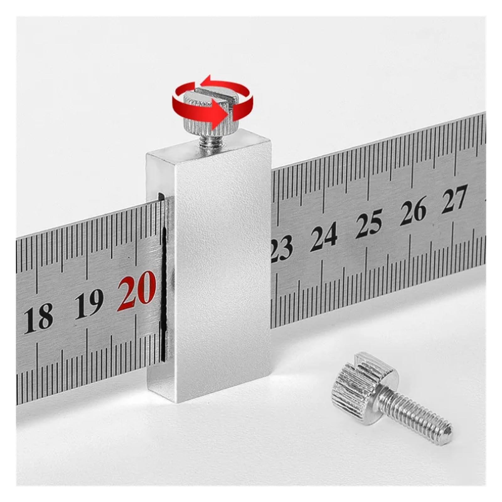 Juego de Calibres, Escuadra de carpintero, herramientas carpintería, regla acero, bloque posicionamiento, calibre medición y marcado(39MM)