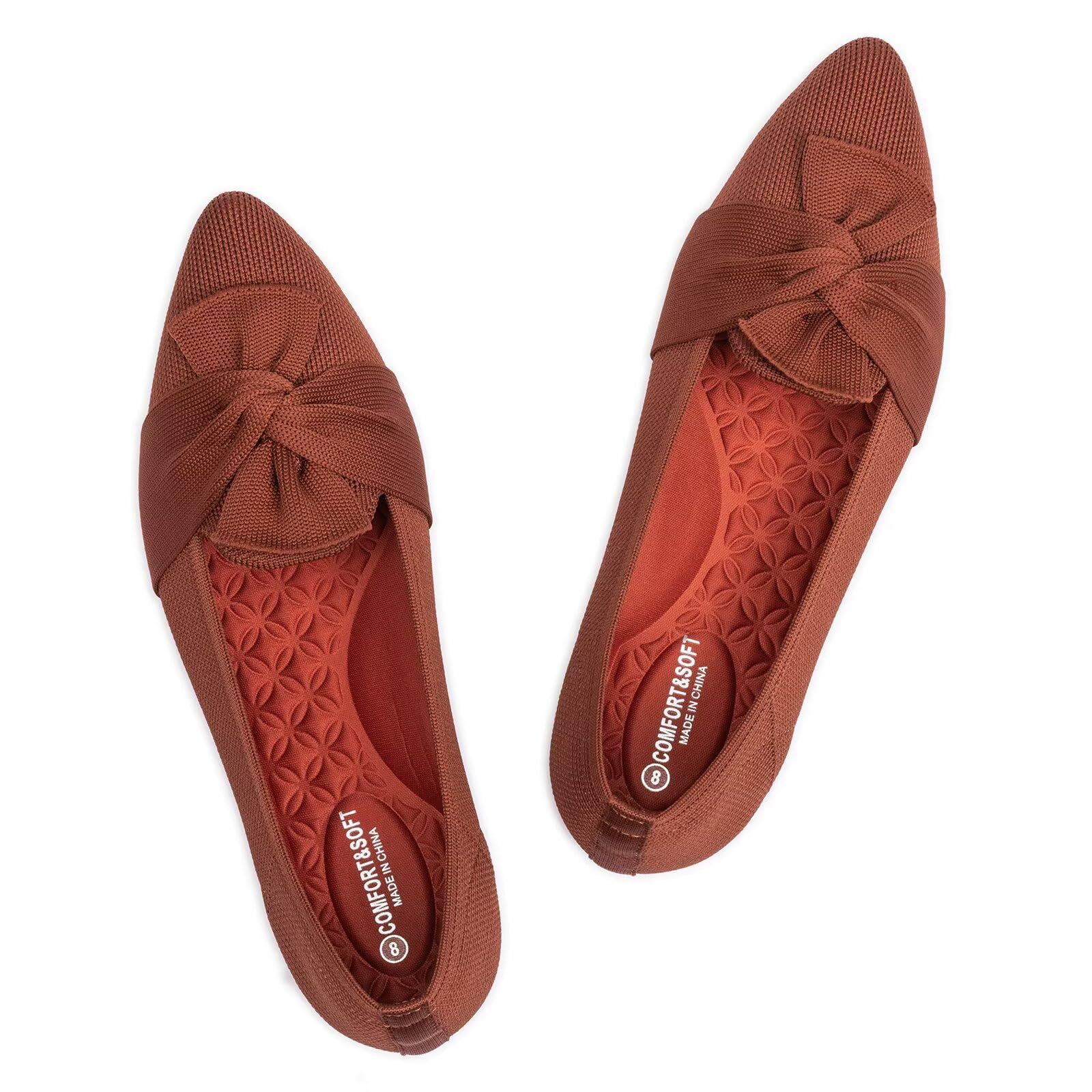 Frank Mully Women's Casual Loafer Flats Slip On Loafer Shoes Comfortable Knit Flat Shoes Classics Pointy Toe Loafer Flats,for Work,Travel