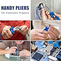 Vista 5 de COMOWARE Juego de alicates de 6 piezas, herramientas de precisión multifunción con aguja, puntas de corte y dobladas para electrónica, bricolaje