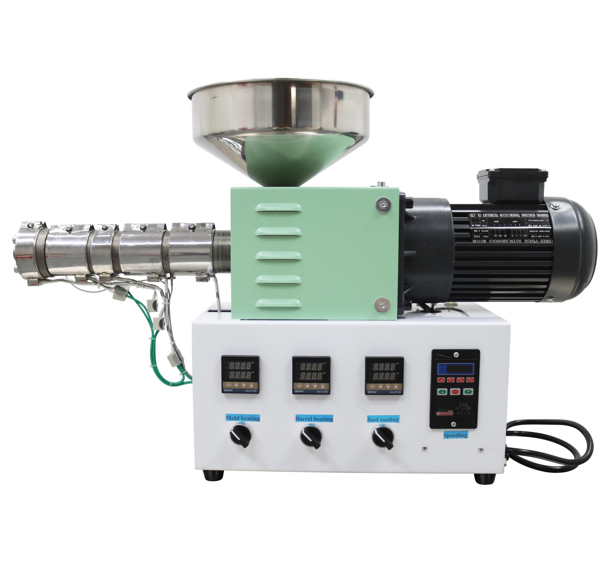 TECHTONGDA Filament Extruder ABS PEEK PLA Plastic Pressing Machine Single Screw Rod 0.1inch Extruding Diameter Filament 1.37inch Screw Rod Diameter