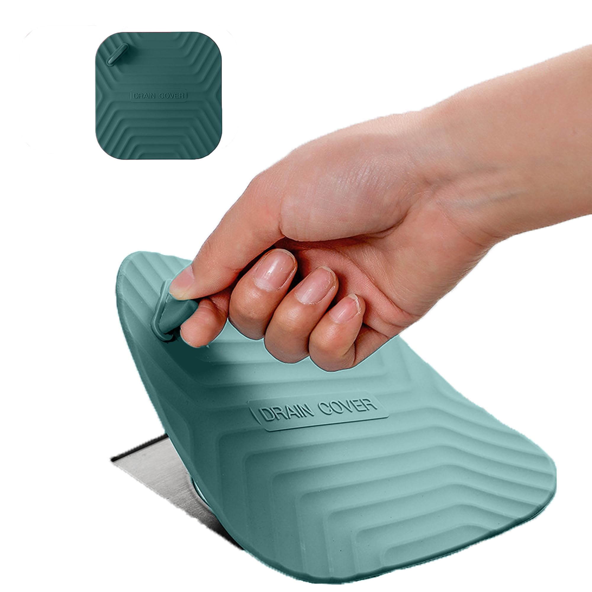 MAOYONG Shower Drain Cover Tub Stopper - Square Silicone Floor Drain Cover for Bathroom, Bathtub Stopper Drain Plug Cover, Kitchen Sink Drain Stopper