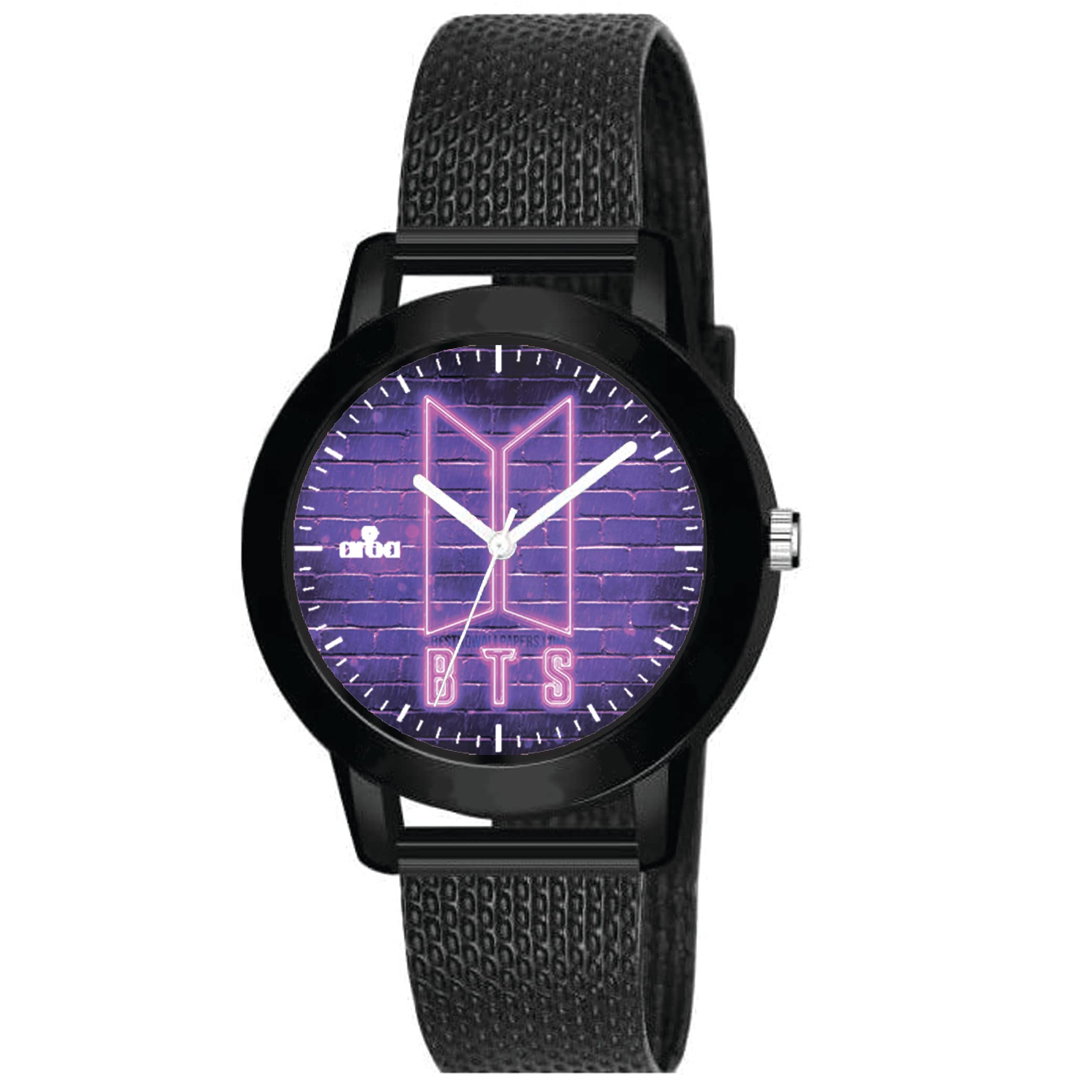 AROA Watch for Womens with BTS Logo Neon Sign Model :519 in Black Metal Type Rubber Analog Watch Pink Dial for Women Stylish Watch for Girls (B0C4LCTJ2X) Amazon Price History, Amazon Price Tracker