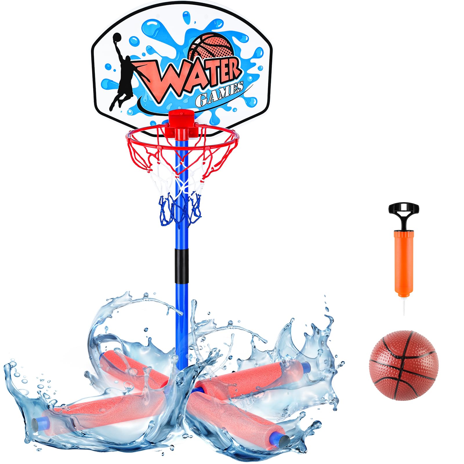 Woop piscina Canestro da Basketball, Sportiva Gonfiabile per Piscina con 2 Basket