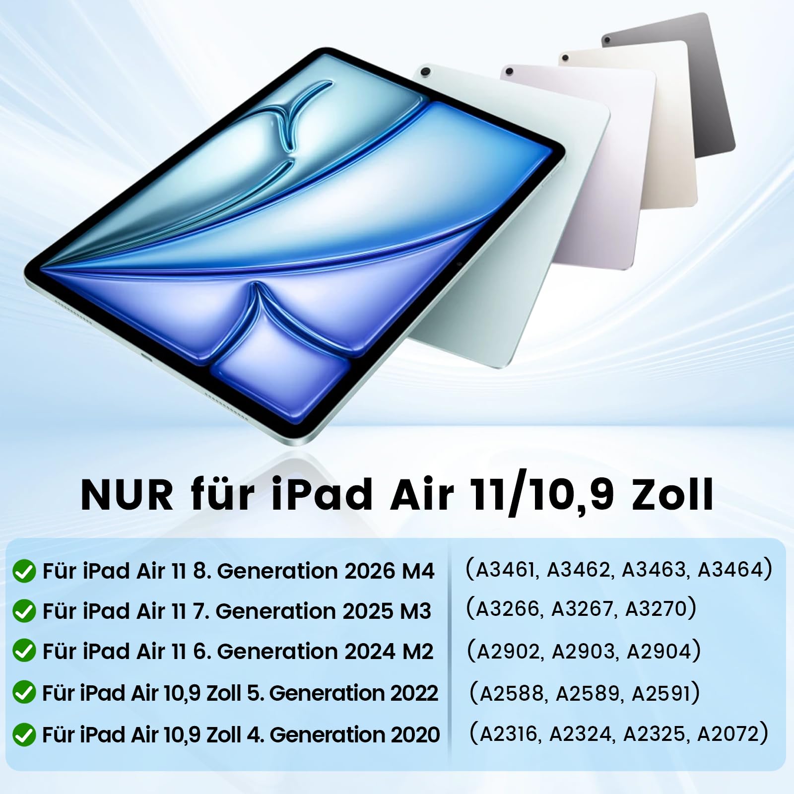 KVTVOU Étui pour iPad Air 11" M4/M3/M2, iPad Air 5e/4e Gen 10.9, Rose