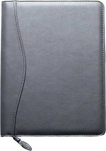 Planner Pad Funda de tamaño ejecutivo encuadernada en espiral se adapta a páginas de planificador de tamaño de 8 12 x 11 pulgadas piel sintética gris
