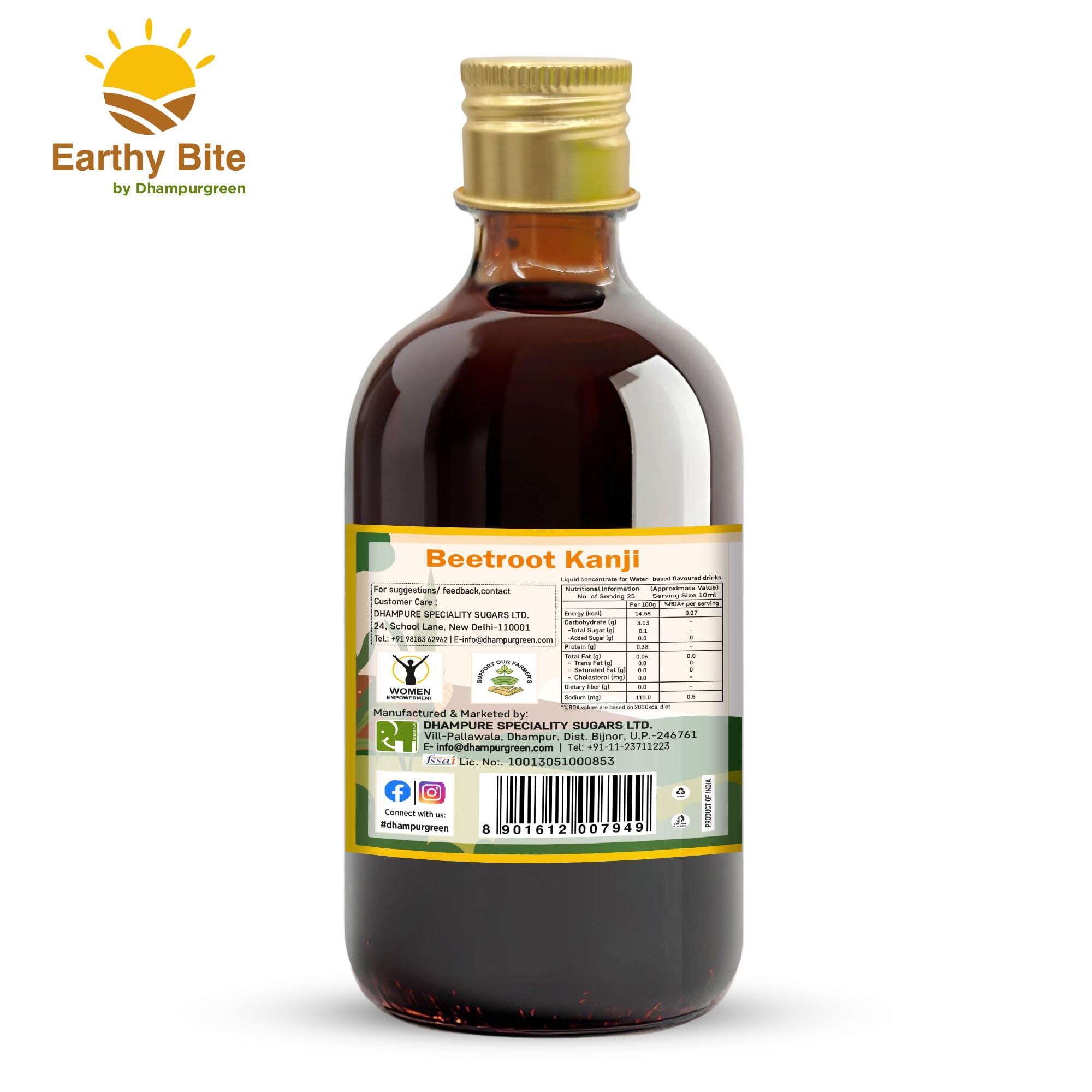 Earthy Bite Beetroot Kanji 250 ml | Authentic Indian Fermentation Spice Blend | Includes Coarse Mustard Seeds, Salt, Ginger Powder, and Chilli | Easy to Use for Perfect Kanji Fermentation - Image 2 thumbnail