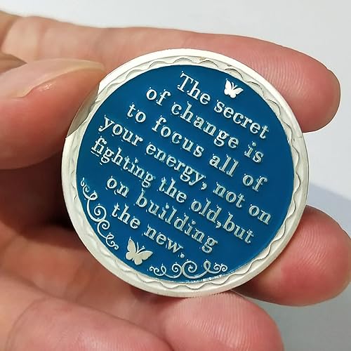 Miniatura 6 de Chip de sobriedad de mariposa - El cambio es la esencia de la vida – AA Medallion Coin Recovery Anniversary Token Token Gift