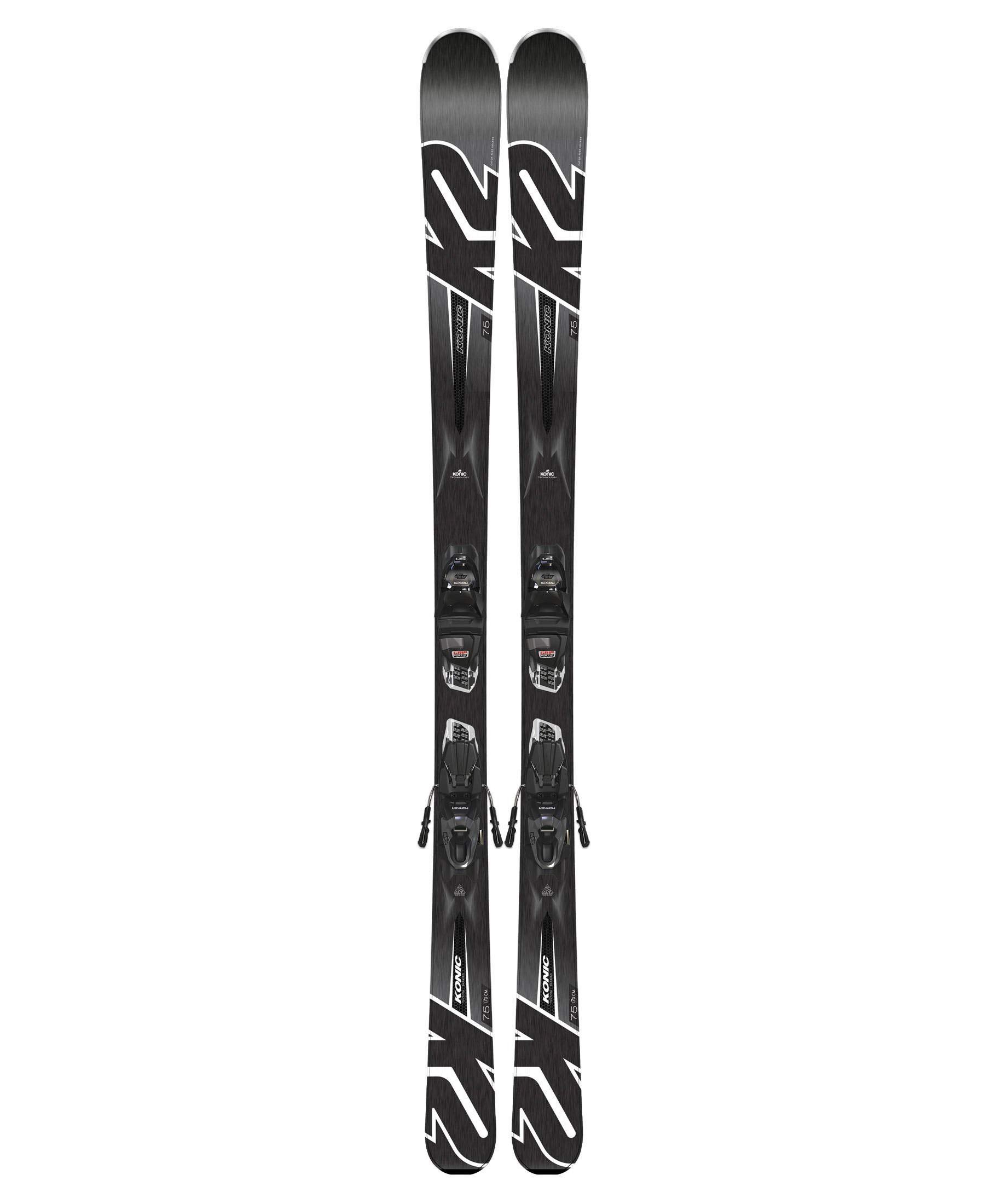 K2 konic75 156cm MARKER M2 10.0 スキーセット K2 Herren Konic 75 M2 10 Quikclik Set Ski, Black/Anthracite, 163