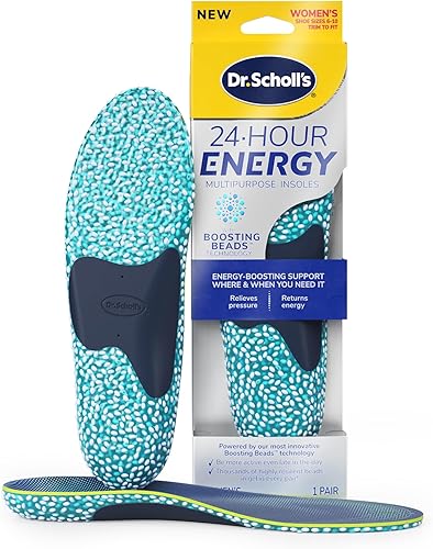 Dr. Scholl's Plantillas multiusos energéticas las 24 horas, devuelven energía con cada paso, alivia la presión del pie y los pies cansados y