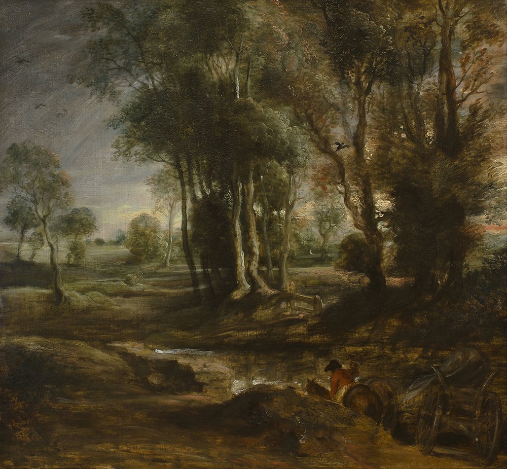 Affiche Peter Paul Rubens Evening Landscape grand tableau mat pour créer un coin lecture apaisant