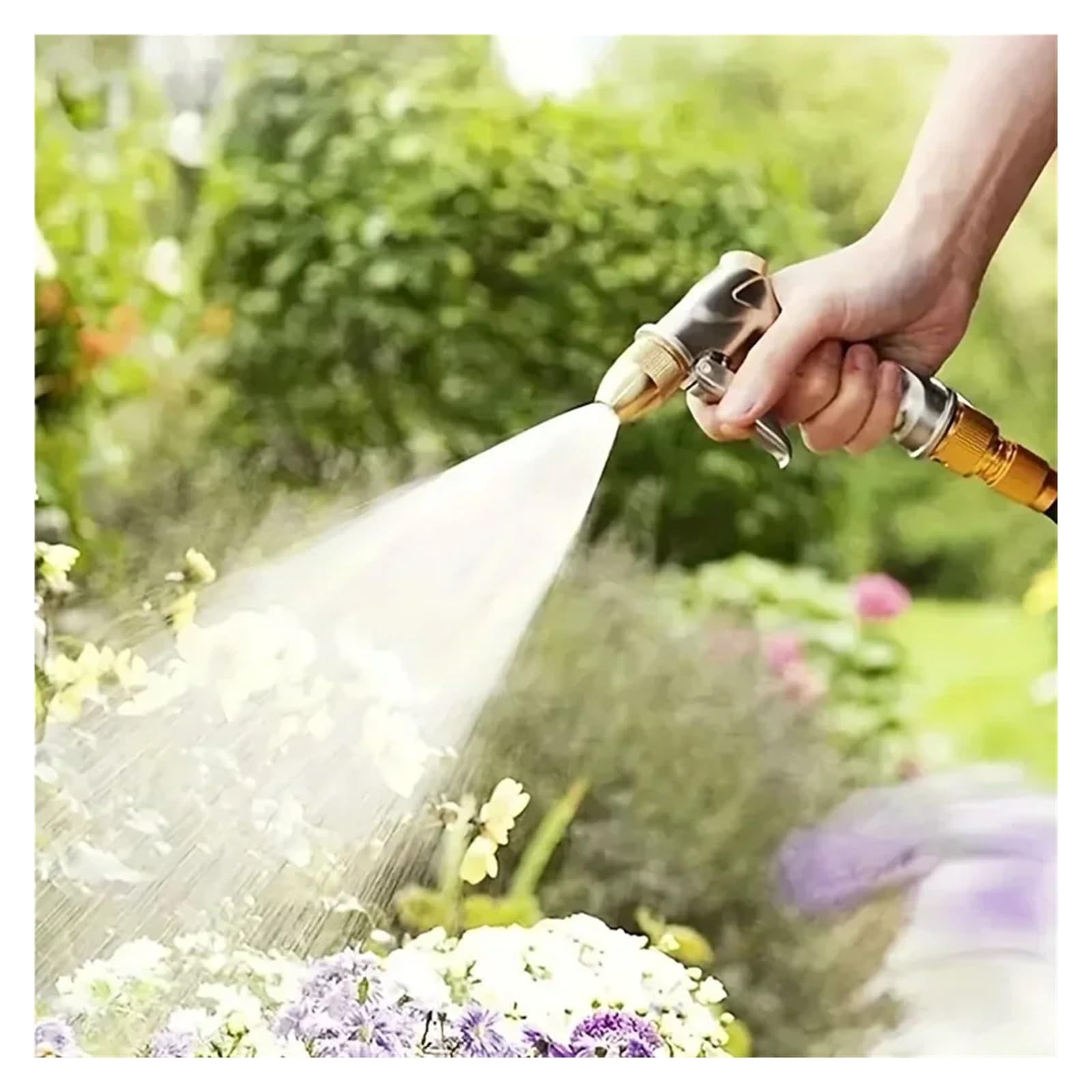 Manguera de jardín, manguera elástica retráctil, manguera de expansión de jardín, manguera de expansión de alta presión ajustable, kit de riego para pistola de agua (100 pies)