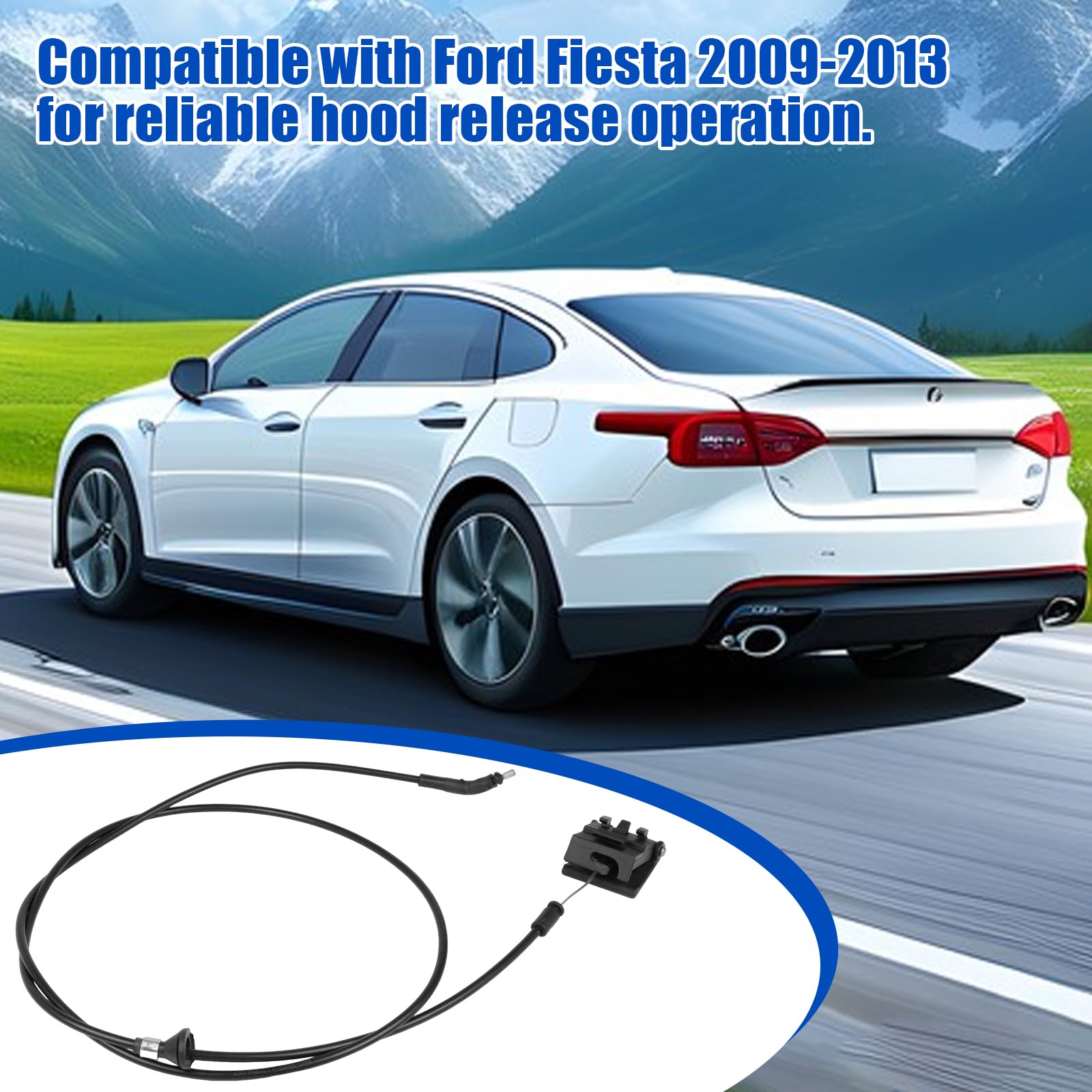 Hood Pull Wire, DK4956720B, DK4956720H, DK4956720G, Bonnet Release Cable Compatible with Ford Fiesta 2009–2013 — view 5