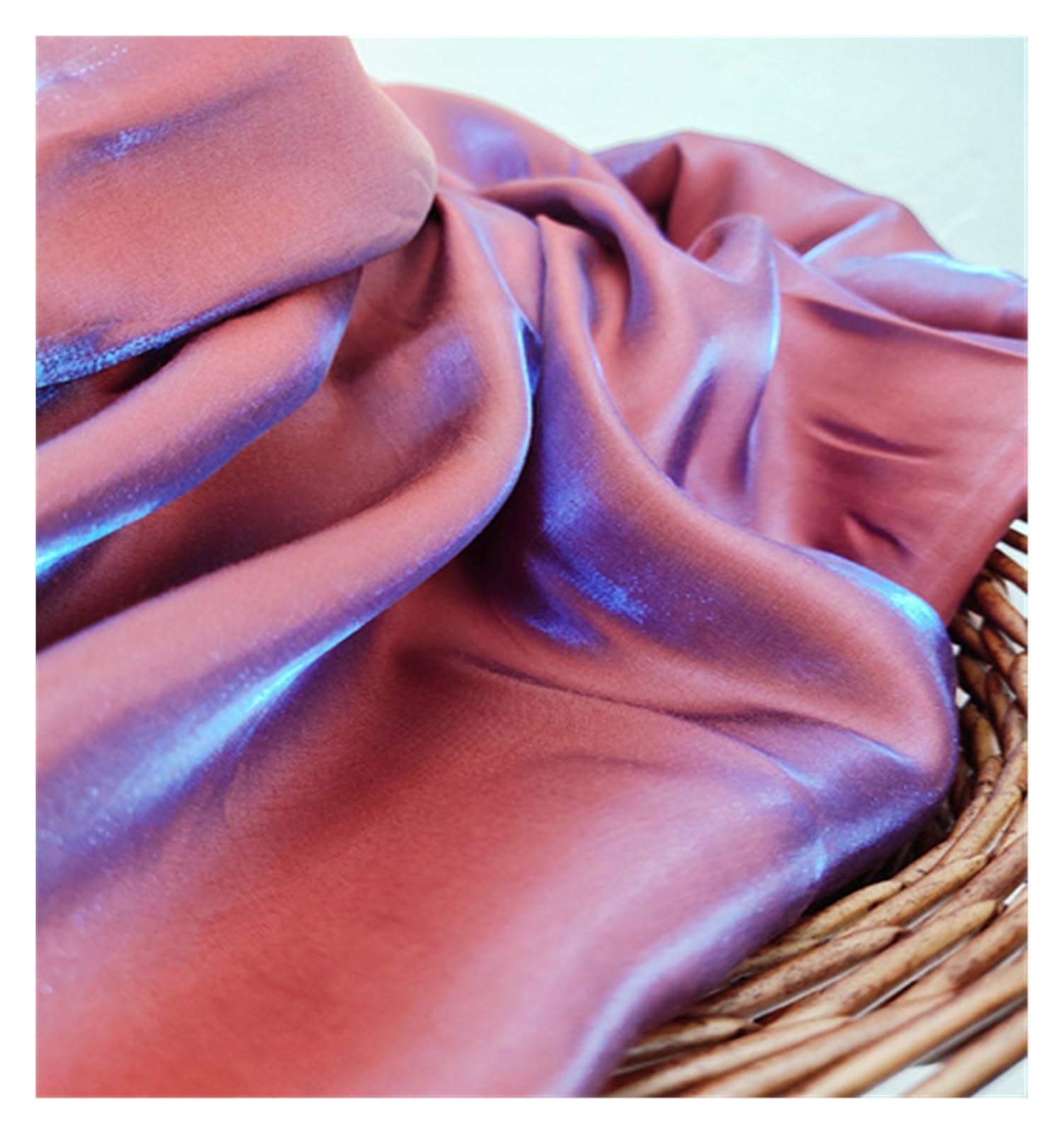 Silky Satin Fabric Colored Glass Silk Satin Gradient Fabric Dress Wedding Bright Face Baby Clothes Fabric DIY Mermaid Background Cloth Tablecloth Gorgeous Silky Satin Fabric (Color : Magic Color Show