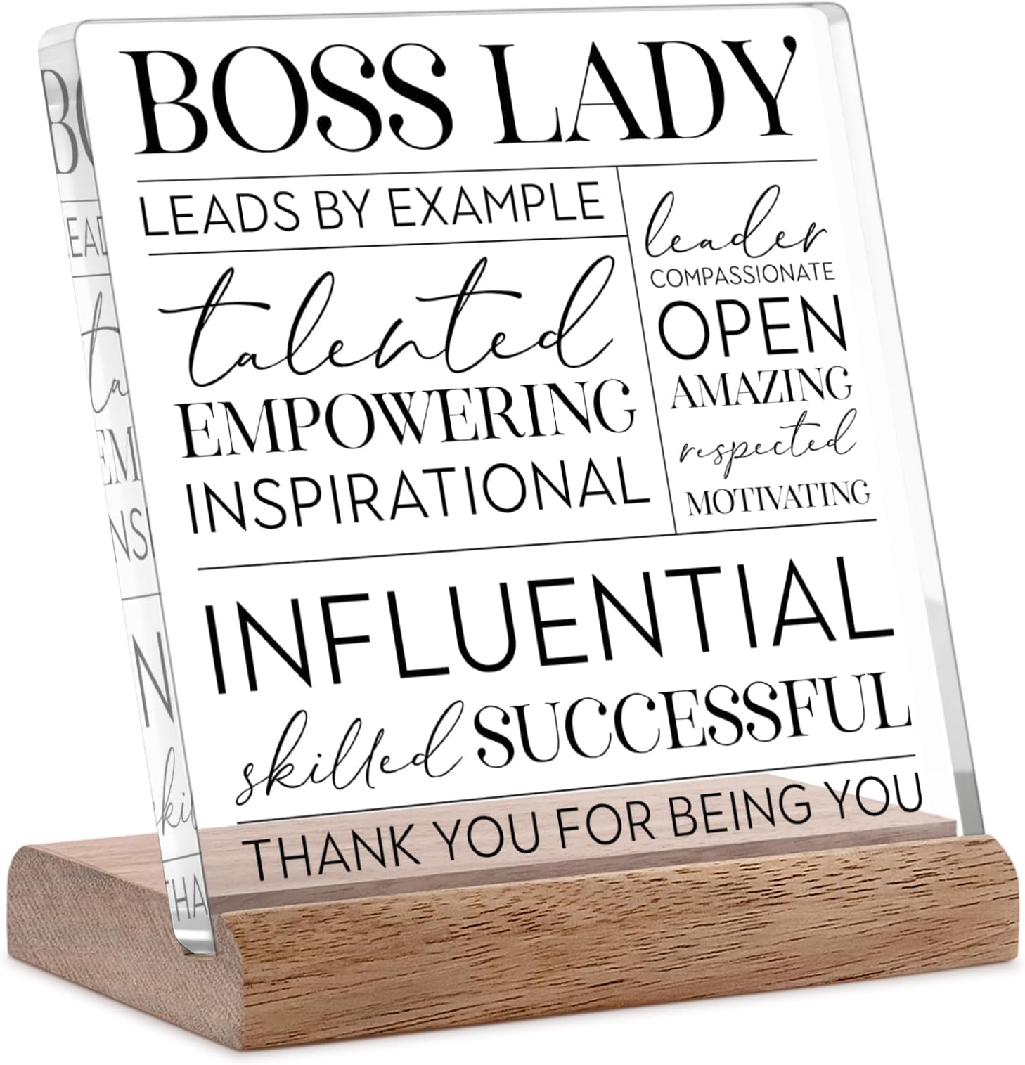LukieJac Best Boss Lady Gifts for Women Boss Birthday Gifts Appreciation Gifts Promotion Gifts Mentor Gifts for Women Boss Lady Office Desk Decor Boss Day Decorations Female Managers Office Sign