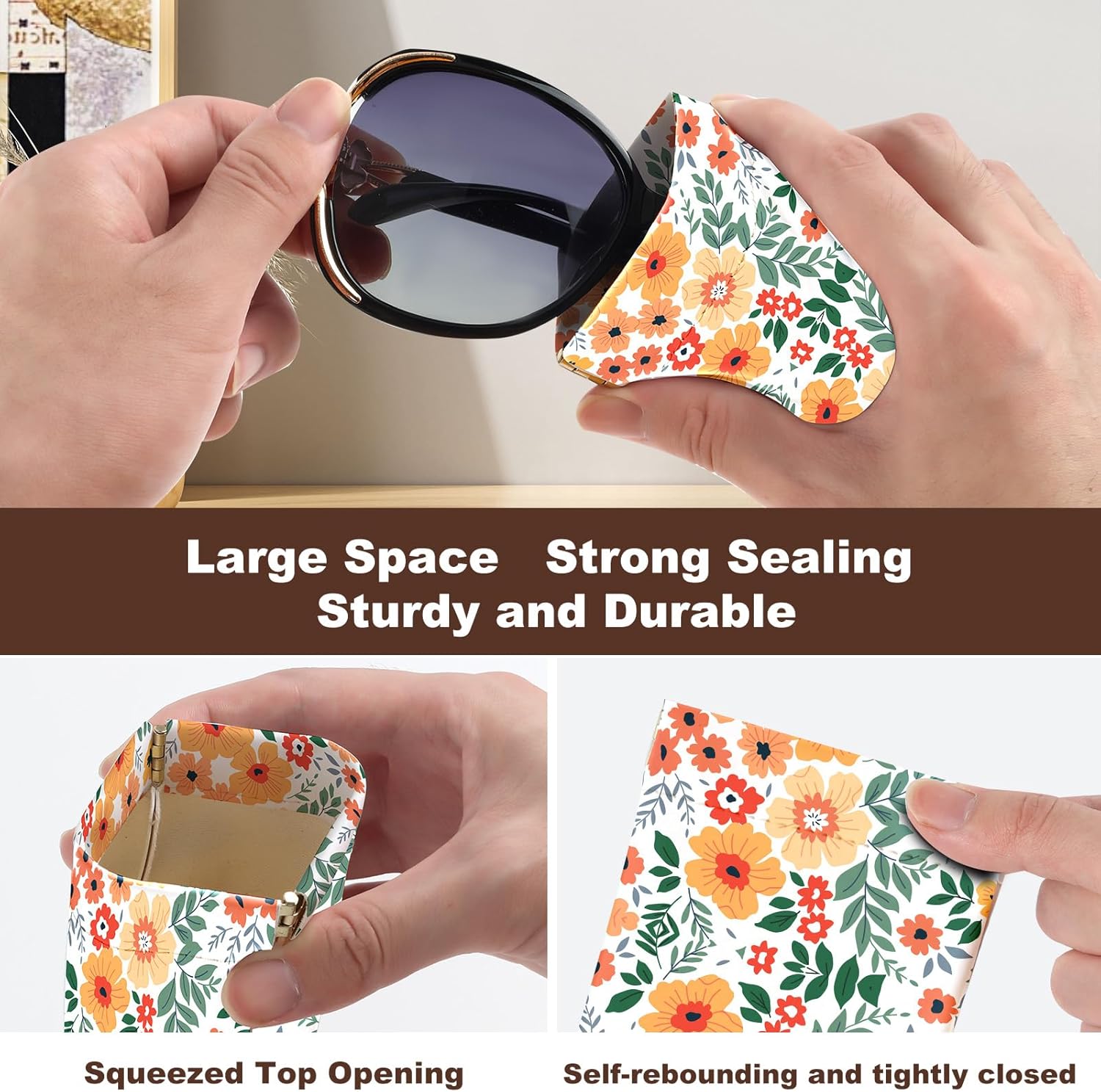 2Pcs Sunglass Eyeglass Glasses Case Soft PU Leather with Cleaning Cloth Cute Glasses Pouch Bag for Men Women Girs - Image 5