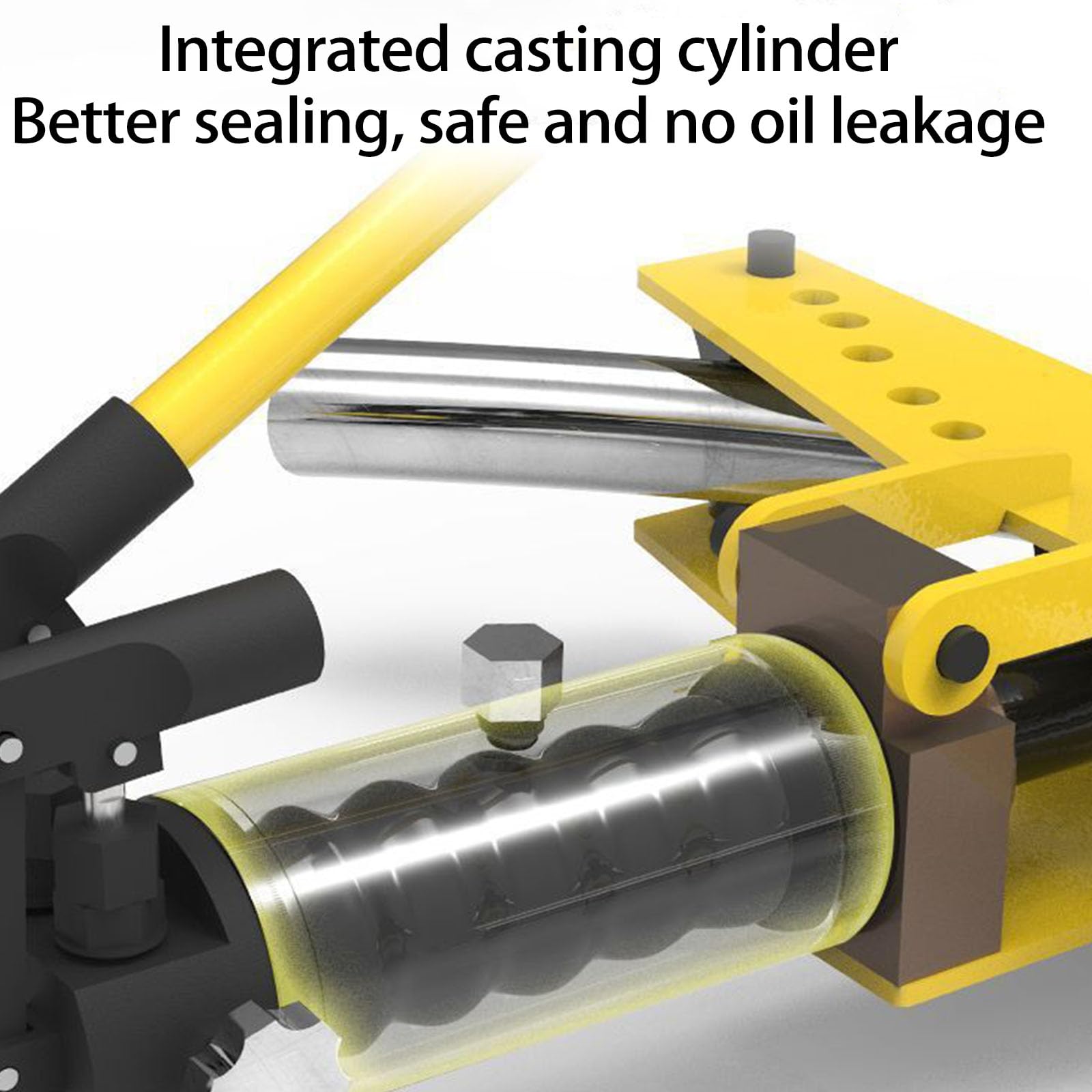 Esta dobladora de Tubos hidráulica Manual, de 6 toneladas con 6 Matrices, es una dobladora de Tubos de Alta Resistencia para Acero, Hierro y Aluminio de 13 a 34 mm.