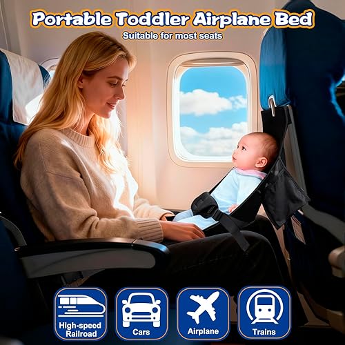 Miniatura 2 de TRELC Cama portátil de avión para bebé, cama de avión infantil para bebés de 1 a 12 meses, camas infantiles para bebés, para vuelo, esencial para