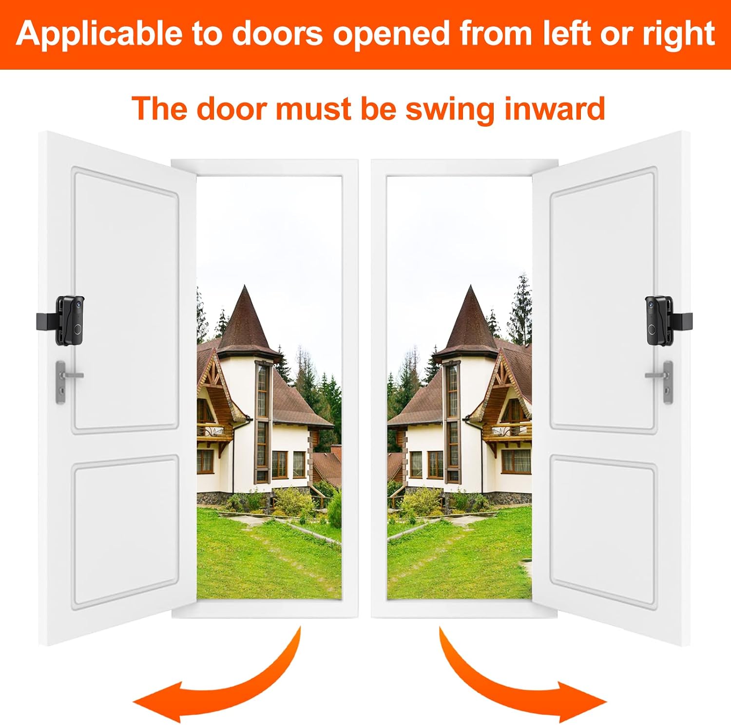 Video Doorbell Mount No-Drill Adjustable Mounting Bracket Compatible for Blink Doorbell Camera Door holder Cover, Doorbell Security System Accessories, Not Block Doorbell Sensor (Black)