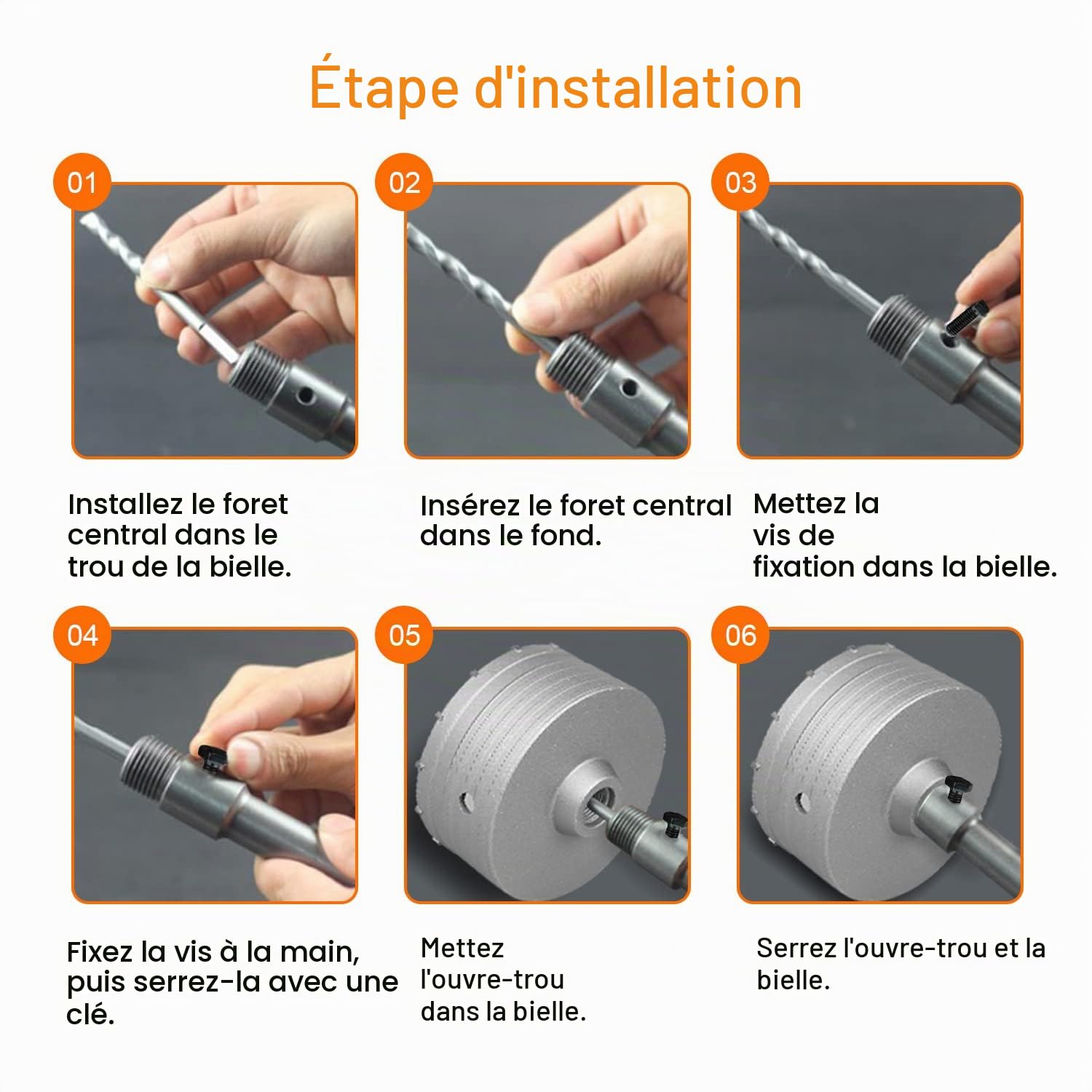 Scie à Cloche Trépan Ø150 mm, Mèche de forage en béton avec manche rond de 220 mm SDS Plus, Forage Outils de Noyau Creux Trépan de Carottage pour Marbre, Granit, Béton