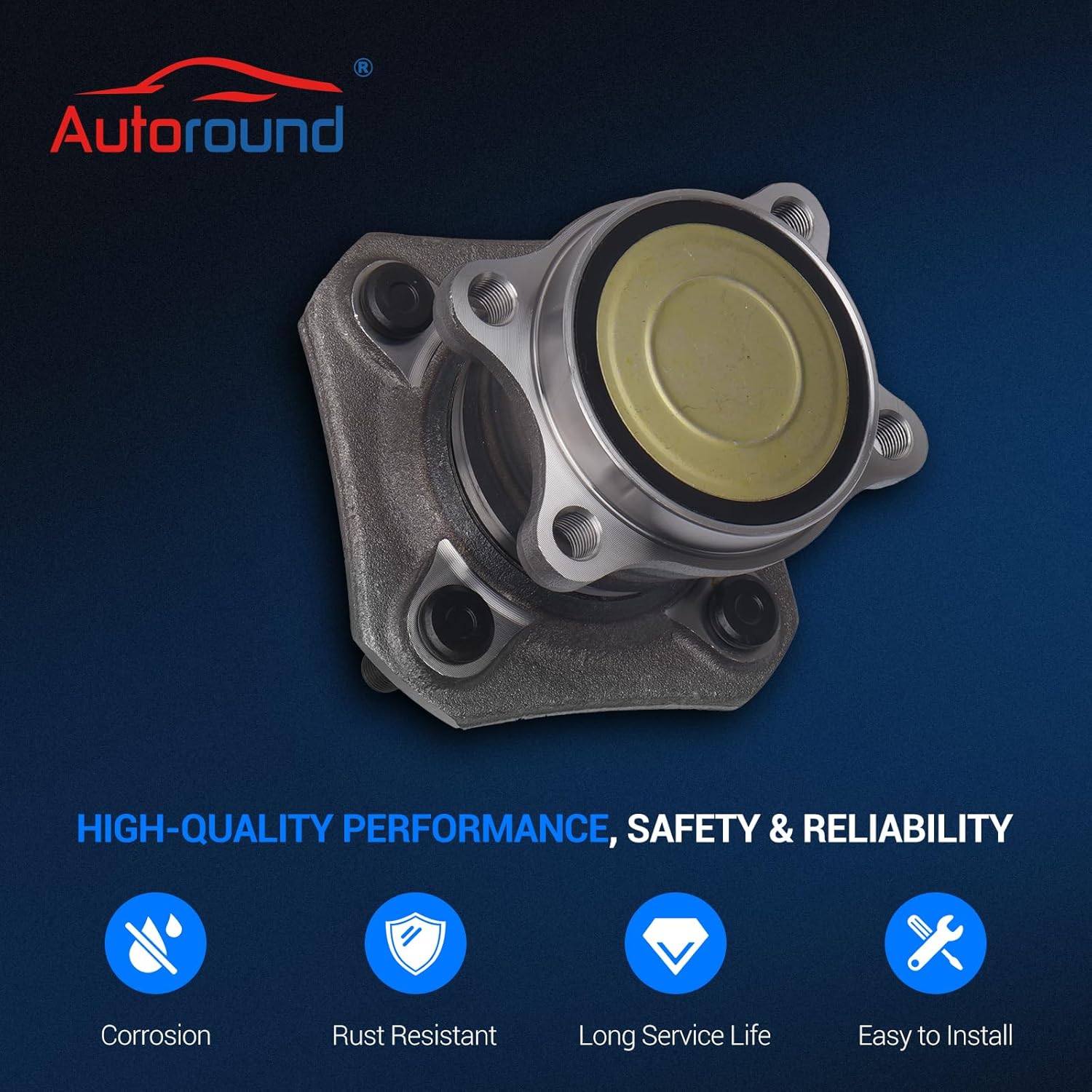 Autoround 512385 Rear Wheel Bearing and Hub Assembly Fit for 2007-2012 Nissan Sentra L4 2.0L, 4 Lugs Non-ABS