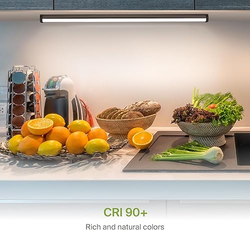 Miniatura 5 de ASD Iluminación LED giratoria para debajo del gabinete, 32 pulgadas, 16 W, cableado o enchufable, 2700 K/3000 K/4000 K seleccionables, luces de