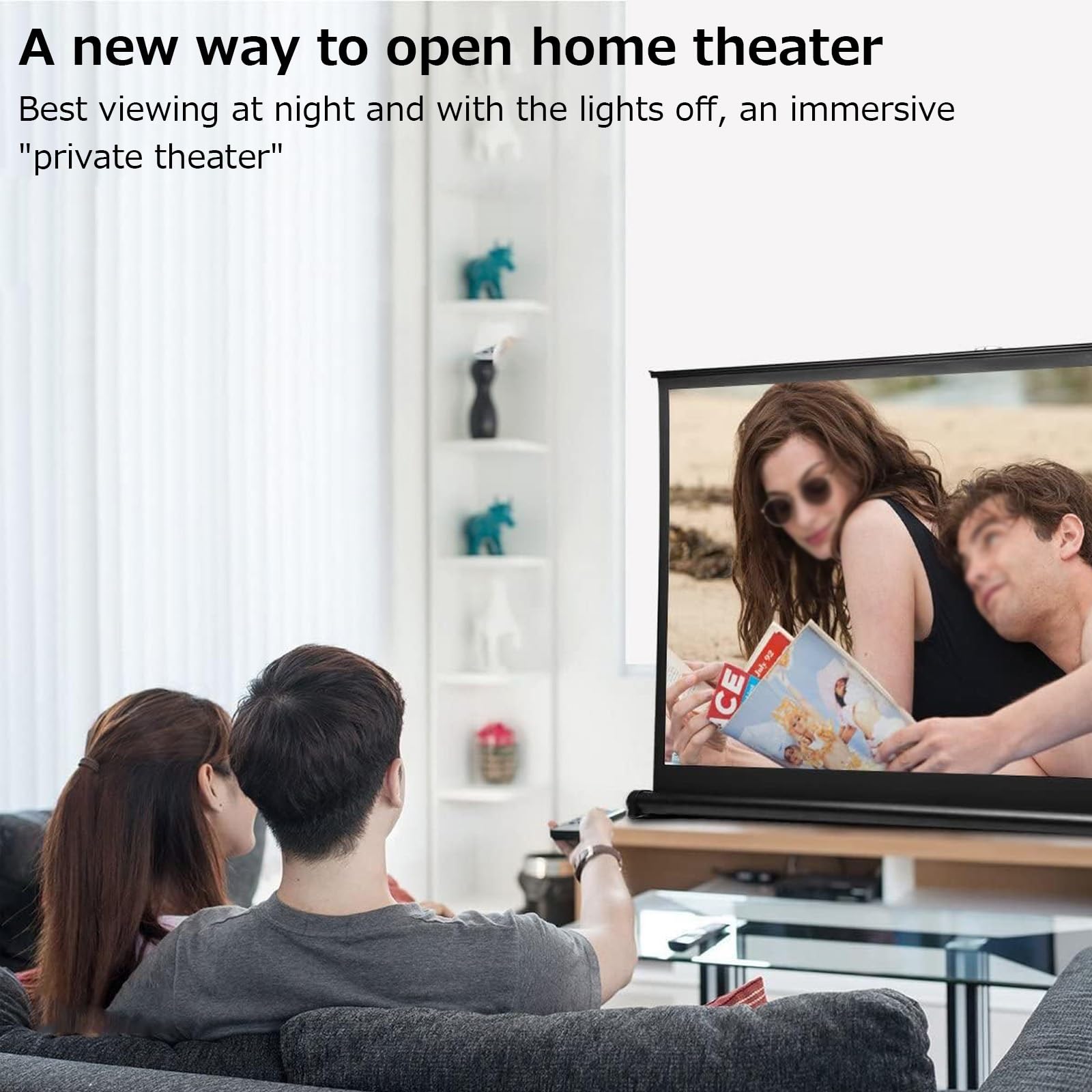 Schermo Proiezione Esterno, Schermo Per Proiettore Manuale Portatile Compatto, Facile Da Trasportare, Retrattile Pull Up HD Projector Screen Per Interni Cinema Home Theater E Ufficio(4:3 40 inch)