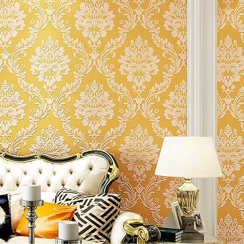 Miniatura 2 de Q QIHANG Papel tapiz de damasco de flores 3D de lujo europeo para dormitorio, sala de estar, fondo retro para el hogar, rollo de papel de pared sin