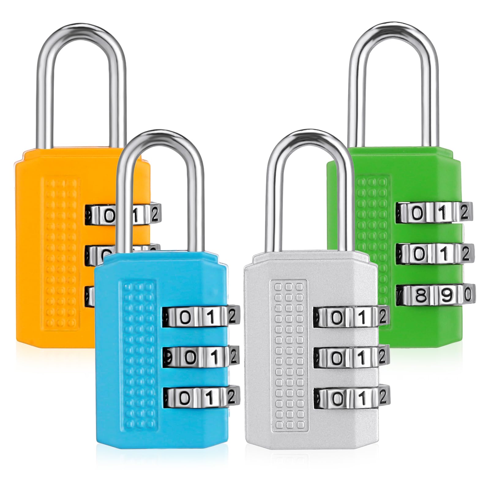 FanshiontideFanshiontide 4Packs Luggage Locks 3 Digit Combination Padlock Codes with Alloy Body for Suitcase Travel Bag Gym Shed Bike Locks