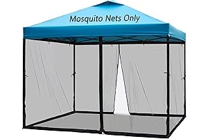 Mosquito Net for 10x10 Pop-Up Gazebo/Canopy Tent with Double Door Side Screen Easy Installation Black
