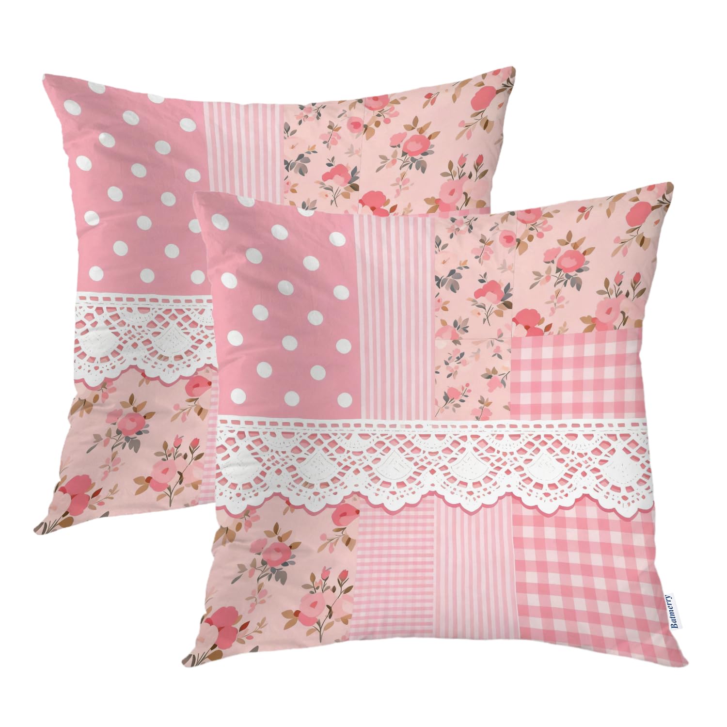 Housse de coussin fleurs Batmerry shabby chic pour décorer un canapé de salon romantique