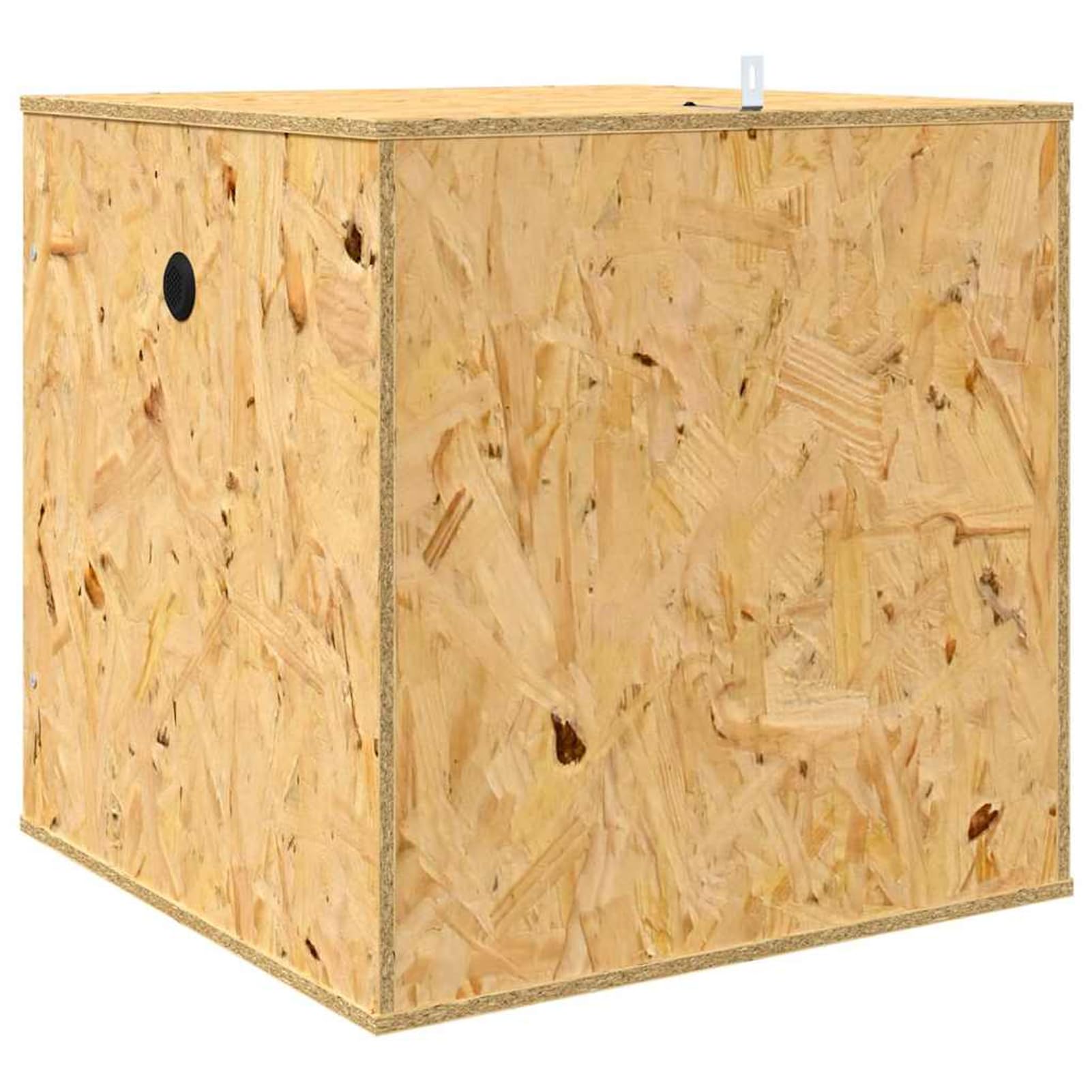 Terrario OSB con Vetro Temperato e Termometro, 50x50x50 cm, Colore Marrone Opaco, Design Rustico Moderno, per Rettili e Roditori, per Uso Interno, Assemblaggio Richiesto