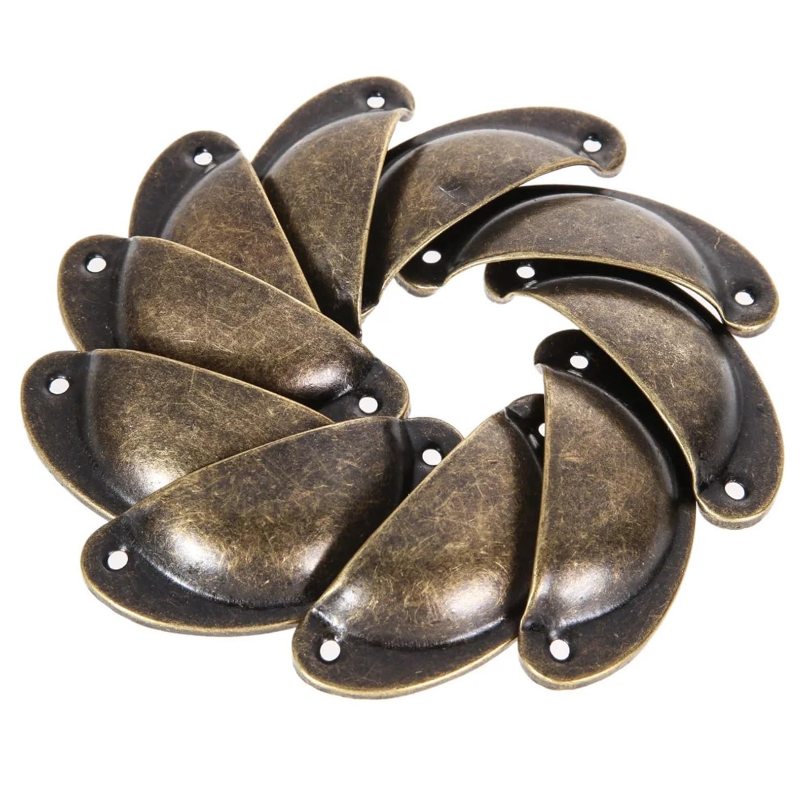ZHSOAO 10 Pcs Shell Handles Retro Metal Drawer Pulls Knobs Antique Furniture for Cabinets Wardrobe Cupboard Dresser for Cabinet Cupboard(Color 5)