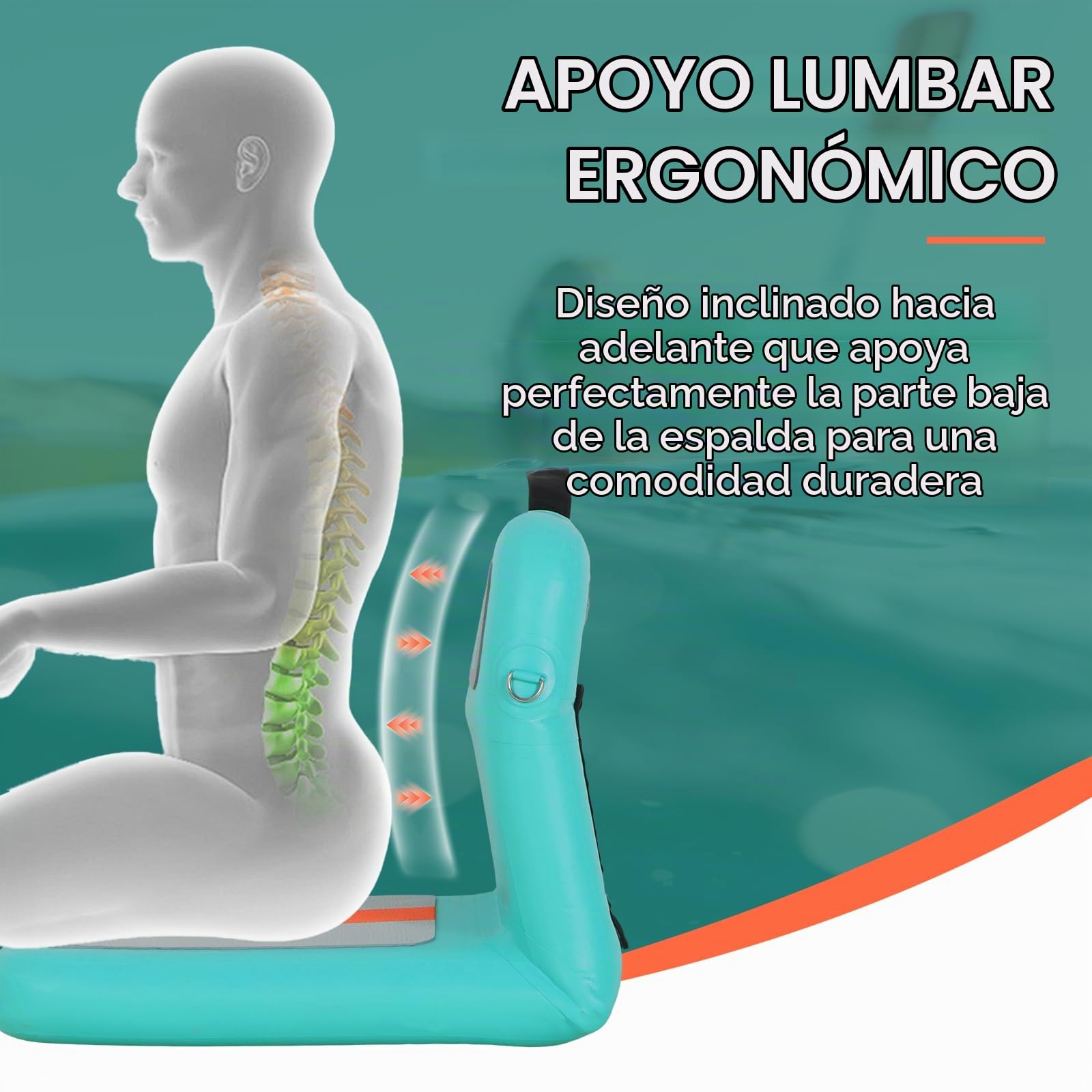 Niphean Asiento Paddle Surf Hinchable con Respaldo Ergonómico Kayak | Accesorios SUP Resistentes, Cojín de Asiento Kayak para Paddle Surf, Barco, Canoa y Uso Versátil