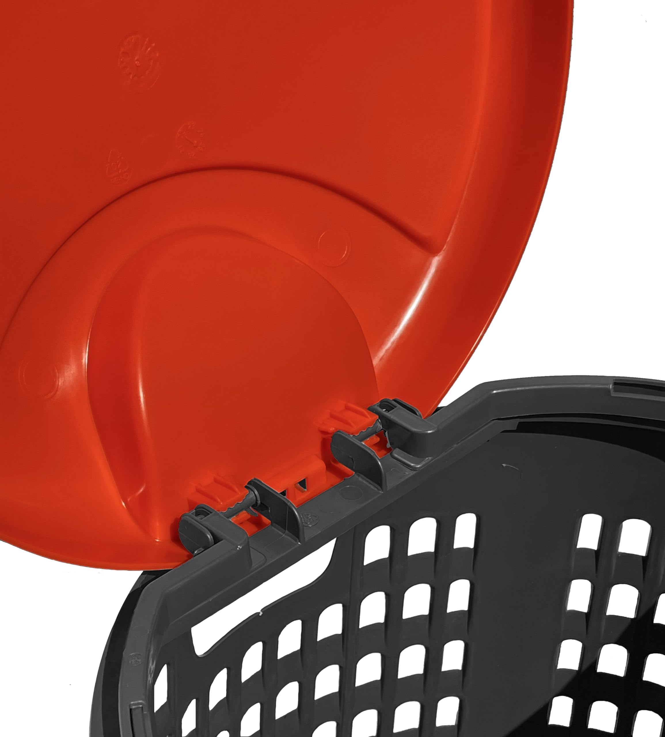 Mobil Plastic – Portasacco Trespolo 110 Litri per Raccolta Differenziata – Bidone Rifiuti con Coperchio – Plastica Resistente – Grigio con coperchio Rosso