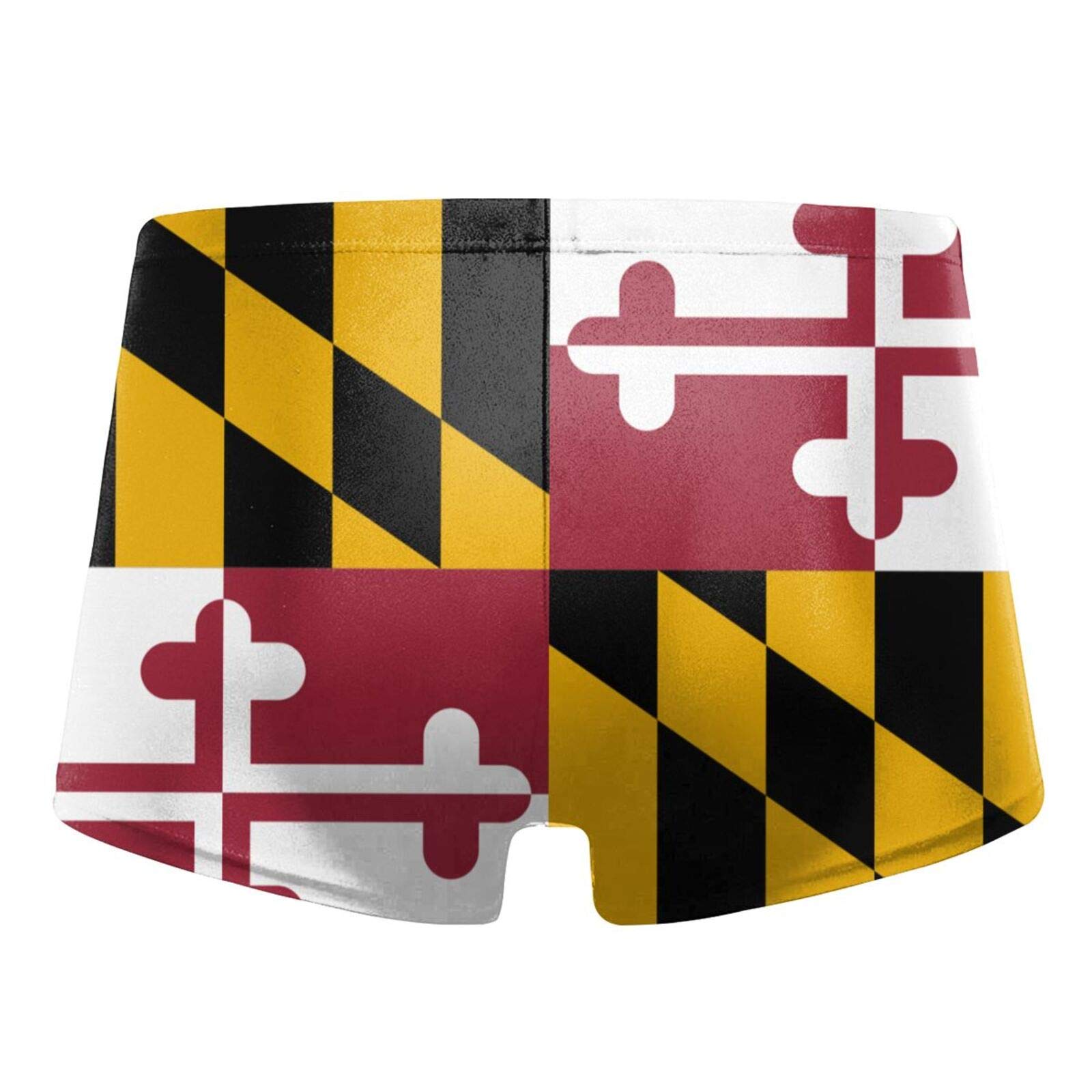 Alpsport Men'S Flag of Maryland Swimwear Boxer Briefs Swim Trunk Triangle Thong Bikini Swimsuit