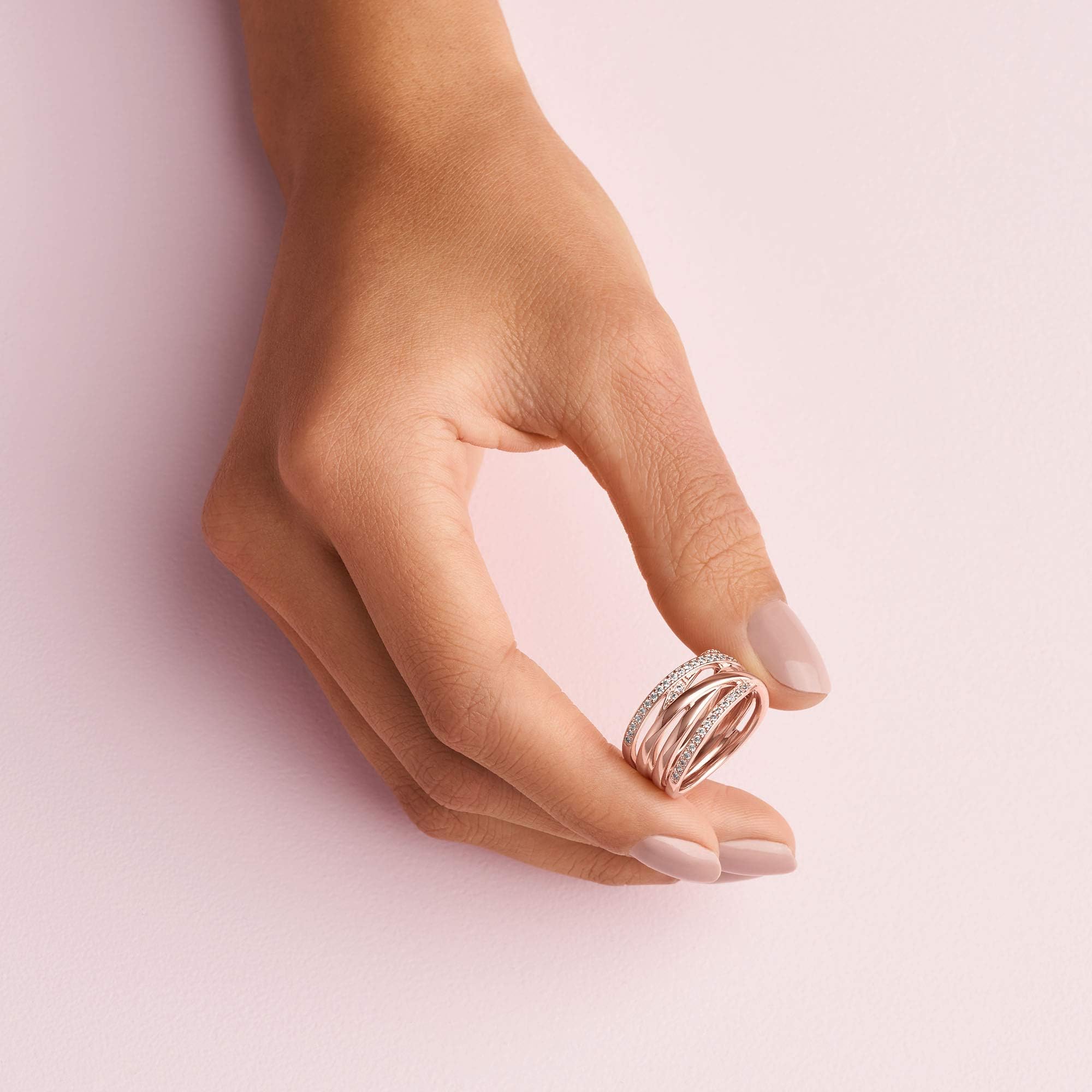 Amazon.co.jp: パンドラEntwinedリング、Pandora Rose & Clear CZ