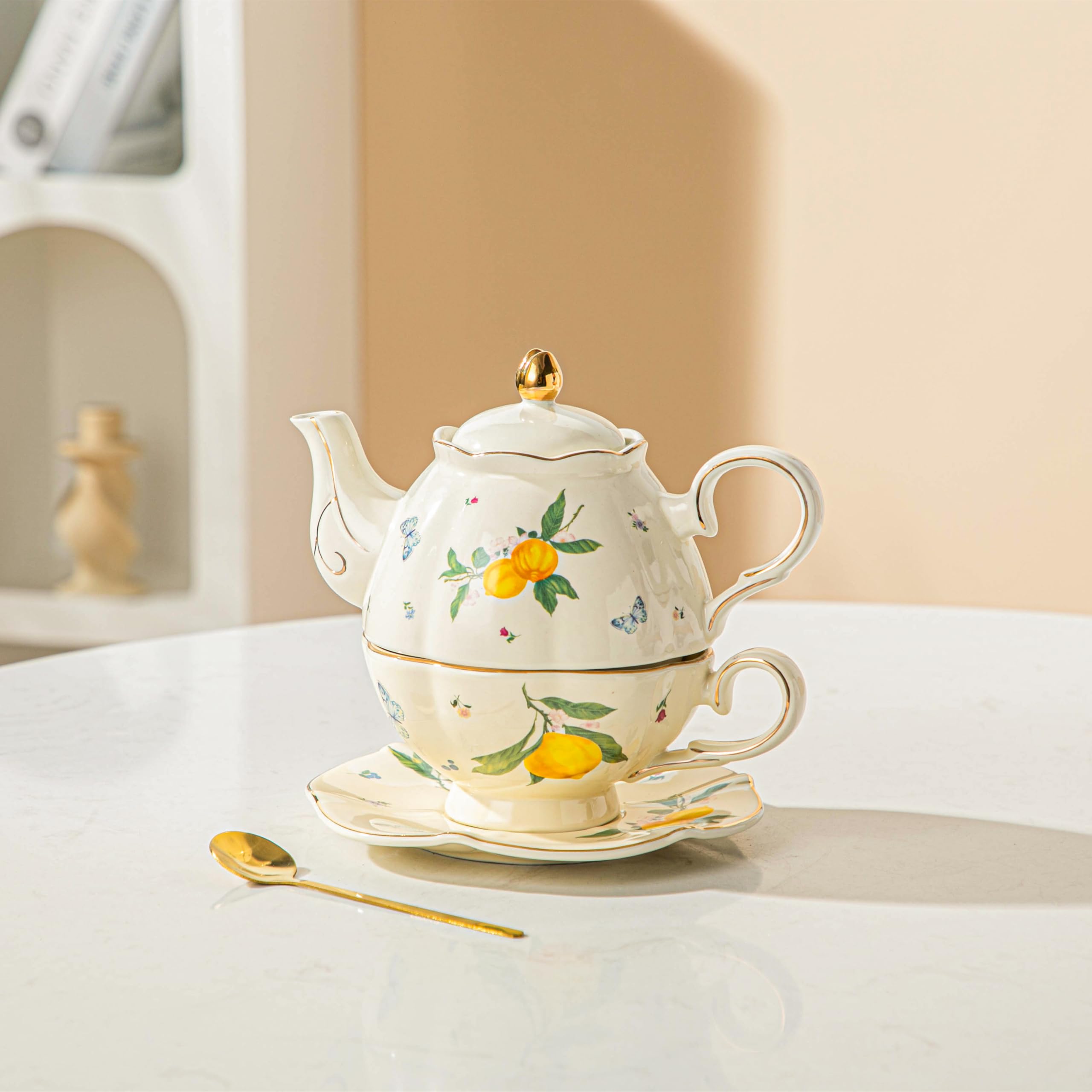 Domini Teapot cup combo,Teapot and Teacup for One,Tea Cup and