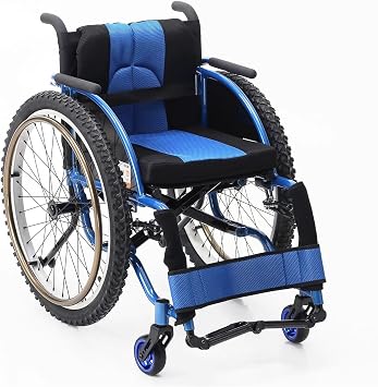 Sports and Leisure Wheelchairs for Adults, Lightweight Foldable with Double Brake, Self-propelled Aluminum Alloy Portable Manual Wheel Chair with Anti-Tip WheelsSeat Width 40cm/16.1in