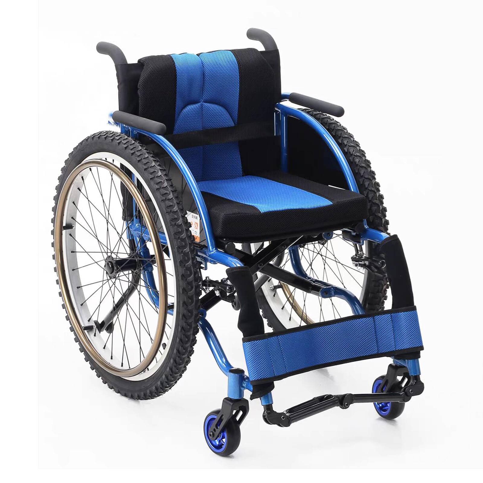 Silla de Ruedas Plegable superligera con Marco de Aluminio,Silla De Ruedas Deportiva Todo Terreno,Silla De Ruedas De Aluminio,Silla De Ruedas para Adultos con Antivuelco(Seat Width 38cm/15in)