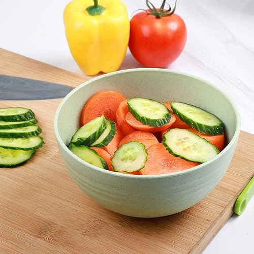 Miniatura 5 de Unbreakable Cereal Bowls - Wheat Straw Fiber Lightweight Bowl Sets 4 - Dishwasher & Microwave Safe - for,Rice,Soup Bowls (24 OZ)