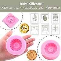 Vista 4 de Zixiang Molde redondo 3D para fondant, molde de silicona con forma de rueda de camión para decoración de pasteles, decoración de cupcakes, arcilla