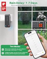 Controler de irigații WLAN johgee, 4 zone, temporizator irigații RF 300 m, sistem automat de irigare pentru grădină și gazon, compatibil cu Alexa și Smart Life 4