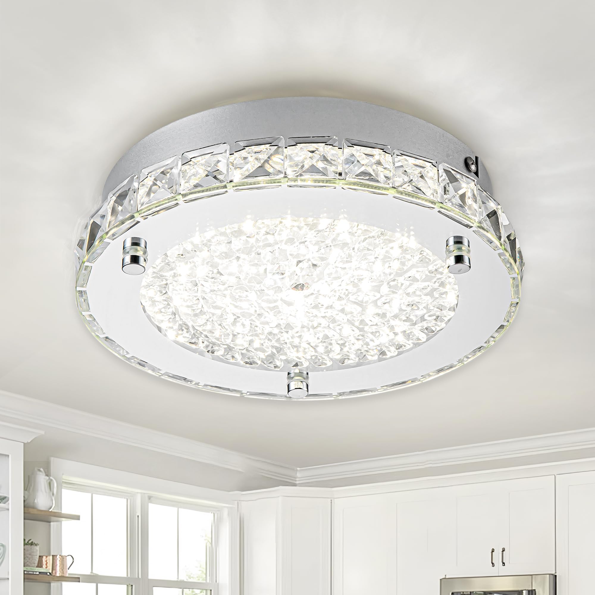 Lzawvm Flush Mount Crystal Ceiling Light